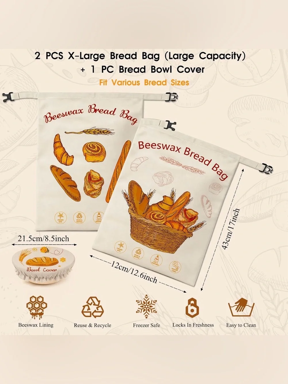 Beeswax Bread Bags for Sourdough